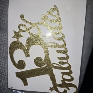Gold '13th' Sparkle Cake Topper - Birthday Celebration